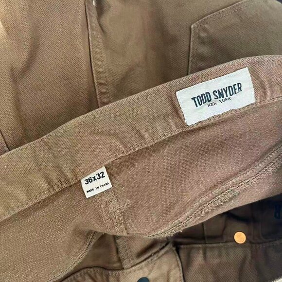 NWOT Todd Snyder SLIM FIT 5-POCKET CHINO Denim Jeans Mens 36x32 Caramel - Picture 6 of 10